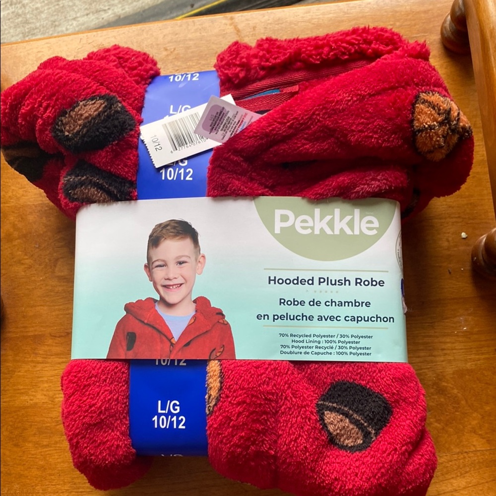 Pekkle Red Hooded Plush Robe